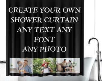 Custom Waterproof Polyester Shower Curtain: Personalized Photo & Text Gift