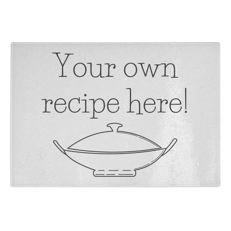 Personalized Recipe on Glass Cutting Board Custom Glass Etsy