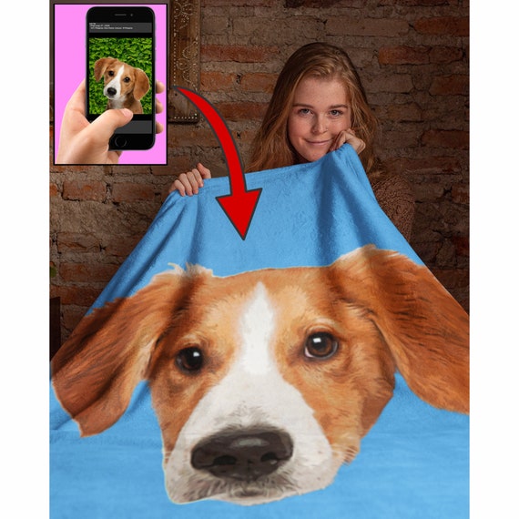 Your Dog On A Blanket Personalized Pet Photo Blanket Gift Etsy