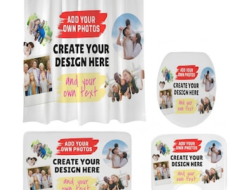 Custom badkamer vierdelige set douchegordijn Wc Cover Mat Vloermat