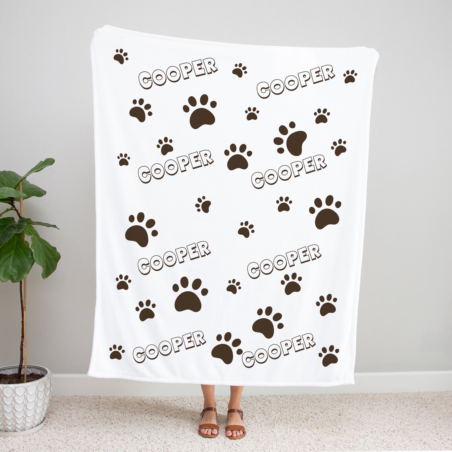 Dog Paw Blanket Personalized Pet Photo Blanket Gift Custom Etsy