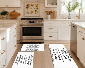 Custom Diatomaceous Earth Bath Mat and Kitchen Rugs, 3-Piece Set for Home Decor
