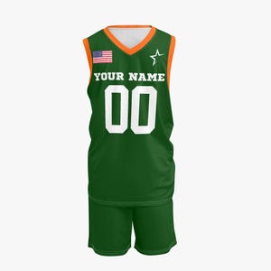 Personalized Basketball Jersey Set: V-Neck Slim Fit, Custom Name & Number