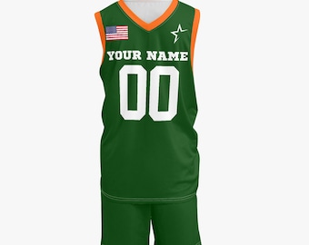 Personalized Basketball Jersey Set: V-Neck Slim Fit, Custom Name & Number
