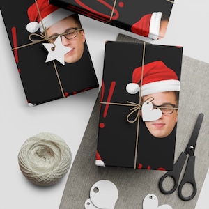 Carta da imballaggio per il viso personalizzata / Involucro per il viso di Natale / Involucro regalo personalizzato / Carta da imballaggio personalizzata / Involucro regalo divertente per feste / Carta da imballaggio