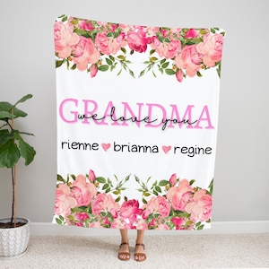 Benutzerdefinierte Oma Decke, Geschenke für Oma, Geschenk für Oma, Geschenk für Oma, Geschenk für Großmutter, individuelle Decke, Geschenk für Großeltern, individuelle Namensdecke