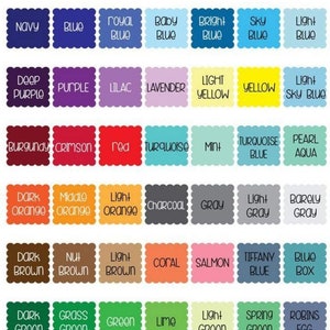 Puede incluir: Una tabla de 60 muestras de colores diferentes con sus nombres escritos debajo de cada muestra. Los colores est&aacute;n dispuestos en filas y columnas. Los colores incluyen magenta, chicle, rosa, rosa brillante, rosa claro, salm&oacute;n, negro, azul marino, azul, azul real, azul beb&eacute;, azul brillante, azul cielo, azul claro, morado oscuro, morado, lila, lavanda, amarillo claro, amarillo, azul cielo claro, burdeos, carmes&iacute;, rojo, turquesa, menta, azul turquesa, aqua perla, naranja oscuro, naranja medio, naranja claro, carb&oacute;n, gris, gris claro, gris apenas, marr&oacute;n oscuro, marr&oacute;n nuez, marr&oacute;n claro, coral, salm&oacute;n, azul Tiffany, caja azul, verde oscuro, verde hierba, verde, lima, verde claro, verde primavera, huevo de petirrojo. La tabla est&aacute; titulada "COLORES DE FONDO".