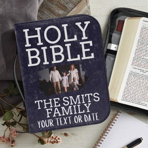 Personalized Bible Cover: Custom Photo Family Gift, Handmade