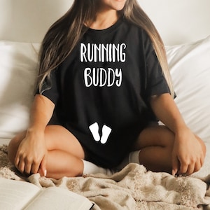 Running Buddy Baby Bump Shirt, Future Mom Shirt, Maternity T Shirt, Maternity Clothes, Future Mom, Wifey Shirt, Gift For Her, Mom Gift