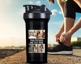 Botella mezcladora de proteínas personalizada de 500 ml, mezcladora de fitness de plástico para bebidas deportivas de 18 oz.