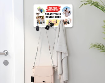 Customizable Wall Key Holder, Entryway Organizer, Density Board Rack