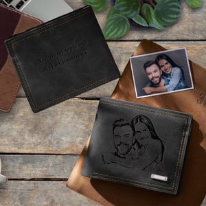 Personalisierte Brieftasche mit Gravur, Benutzerdefiniertes Bild, benutzerdefinierter Text, benutzerdefiniertes Foto, gravierte Brieftasche, benutzerdefinierte Geschenk, benutzerdefinierte Brieftasche für Männer, Geschenk für ihn, Papa
