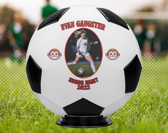 Ballon de football personnalisé | Ballon de soccer avec photo nominative personnalisée | Cadeaux pour hommes | Ballon photo de football personnalisé | Cadeau pour lui | Cadeau d'anniversaire