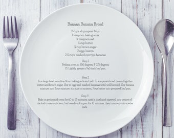 Put Your Own Recipe on Plate | Custom Recipe Personalized Plate | Customized Recipe on Plate | Kitchen Gift | Recipe Plate
