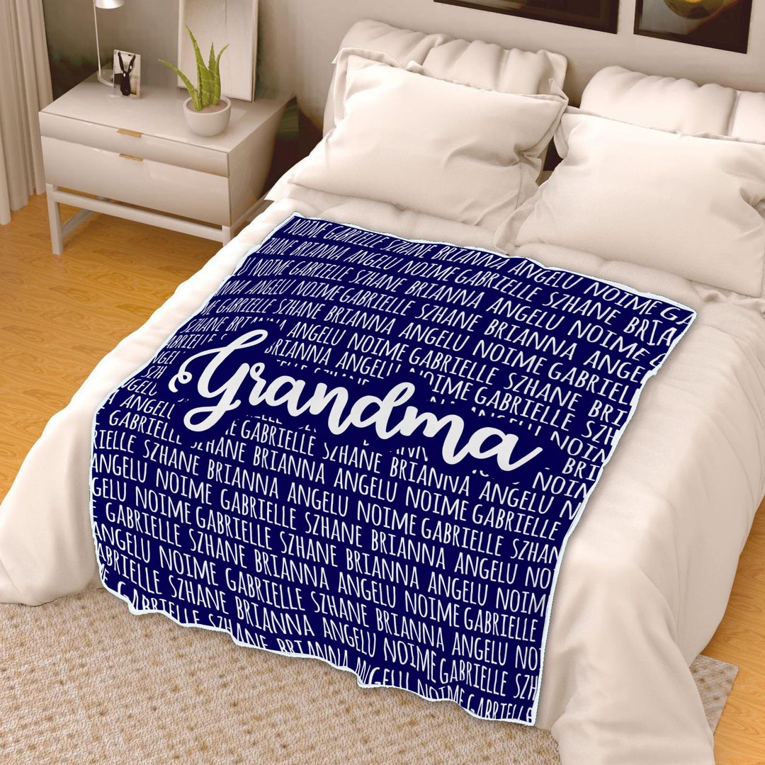 Personalized Grandma Blanket With Family Names Blanket or Grandkids