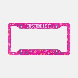 Custom Dog Paws License Plate Frame: Personalized Car Decor