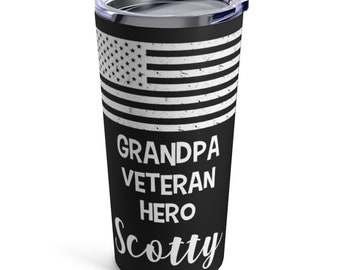 Custom Veteran Hero 20oz Tumbler: Personalized Military Gift