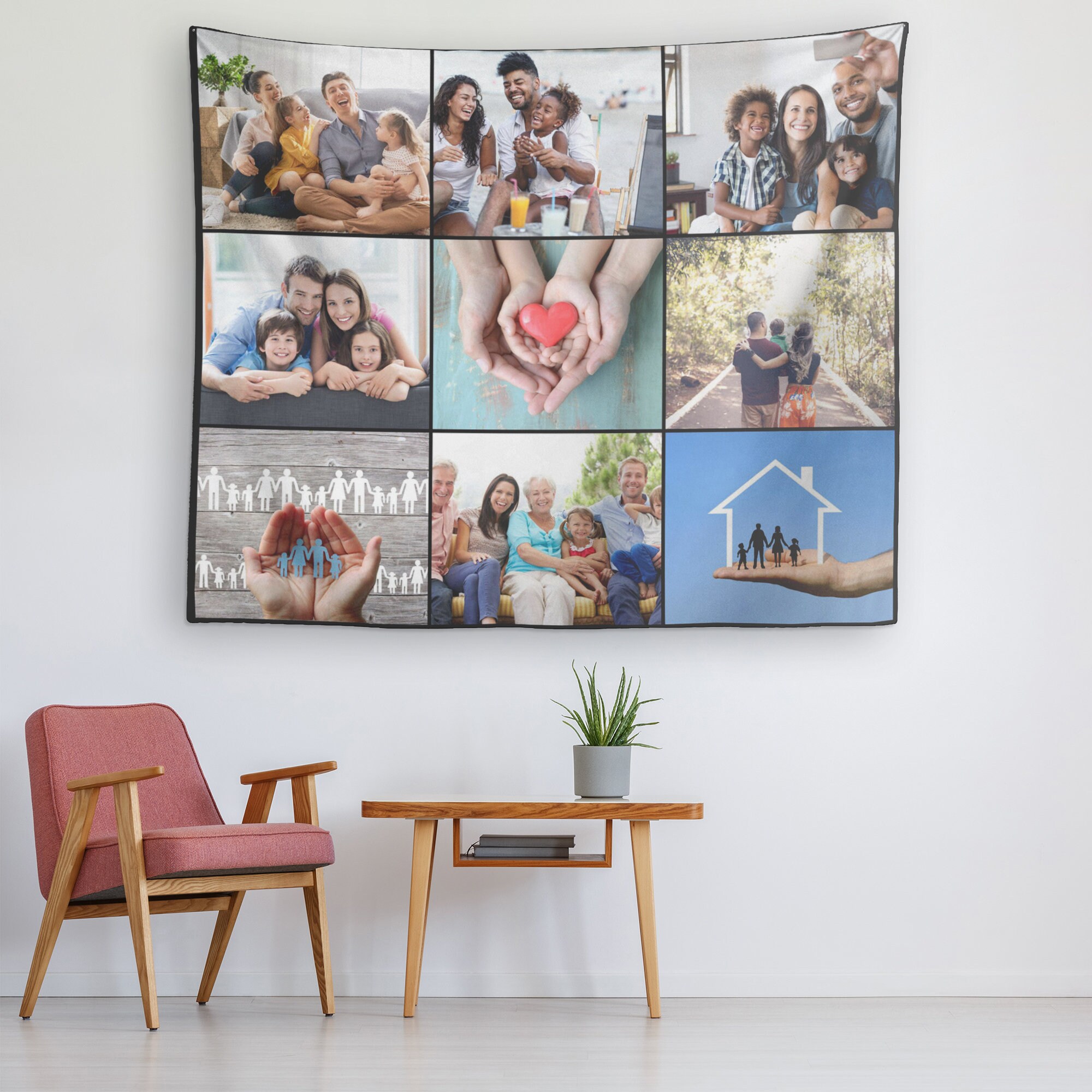 Personalized Photo Tapestry Wall Hanging | Custom Photo Indoor Wall Decor | Personalized Picture Text Wall Art Indoor Tapestry, Gift For Her