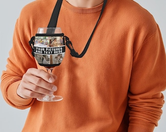 Anpassad halshållare för vinglas Handsfree-drinkbärare för fester och evenemang Gåva