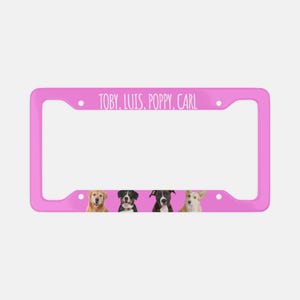 Custom Aluminum License Plate Frame: Personalized Pet Lover Gift