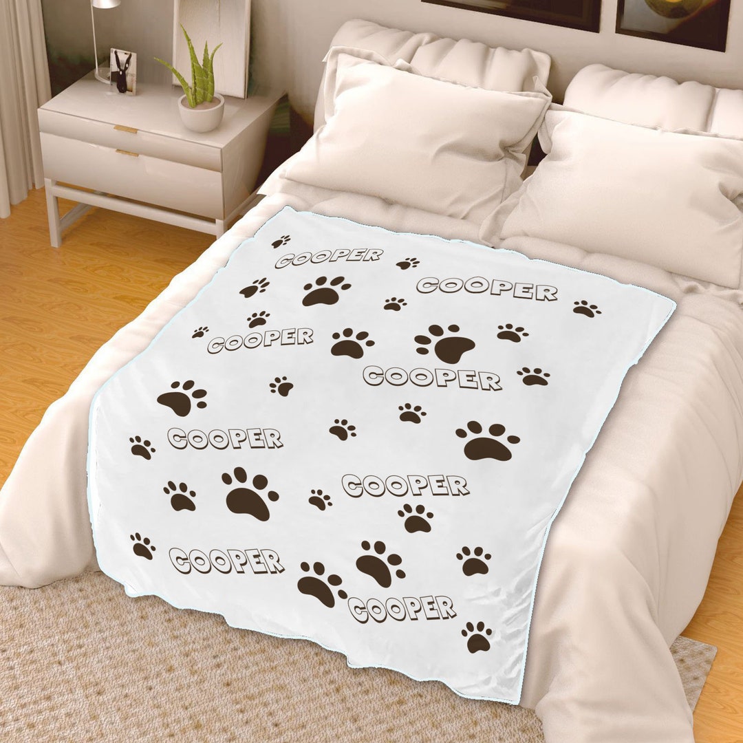 Dog Paw Blanket Personalized Pet Photo Blanket Gift Custom Etsy