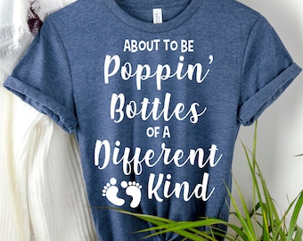 Poppin' Bottles Maternity Shirt: Future Mom Gift, Soft Cotton Tee