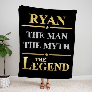 Personalized Name Blanket | Personalized Name The Man The Myth The Legend Blanket | Name Blanket | Custom Blanket Gift | Gift For Him