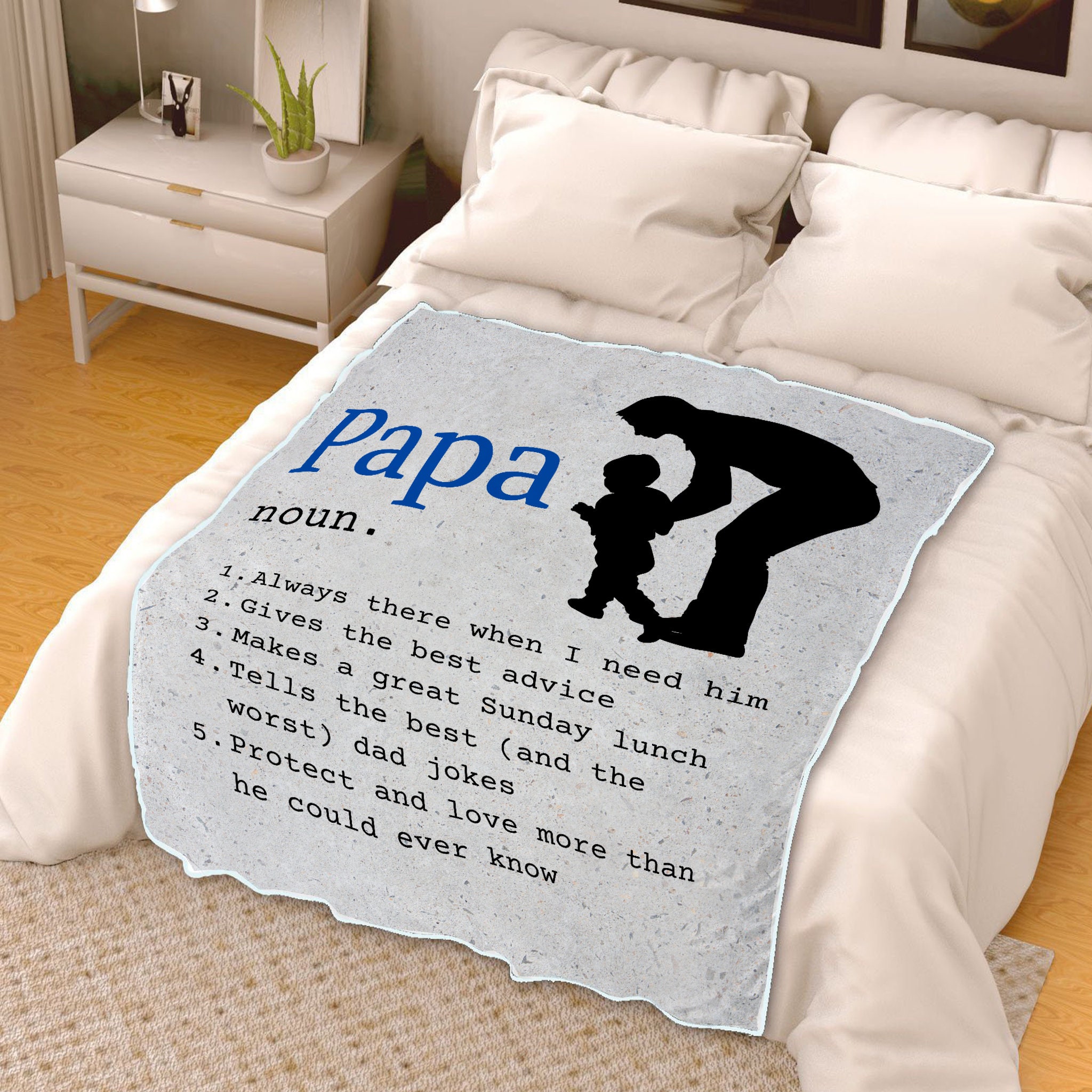 Dad Blanket Gift Papa Definition Blanket Blanket Gift for Etsy