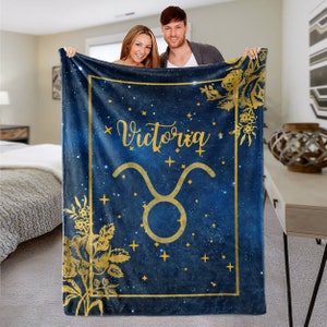 Spersonalizowany koc astrologiczny ze znakiem zodiaku | Koc ze znakiem zodiaku | Spersonalizowany koc ze znakiem zodiaku | Koc astrologiczny | Prezent dla niej