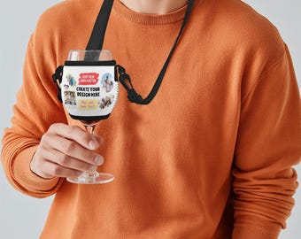 Anpassad halshållare för vinglas Handsfree-drinkbärare för fester och evenemang Gåva