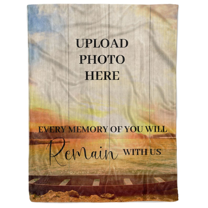 Personalized Photo Sympathy Blankets Made In USA Customized Memorial Sympathy Gift