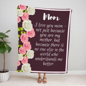 Manta de carta, manta de mamá, manta de carta de amor, manta para mamá, manta de querida mamá, regalo de mamá, mantas de mamá, manta personalizada, manta de abuela