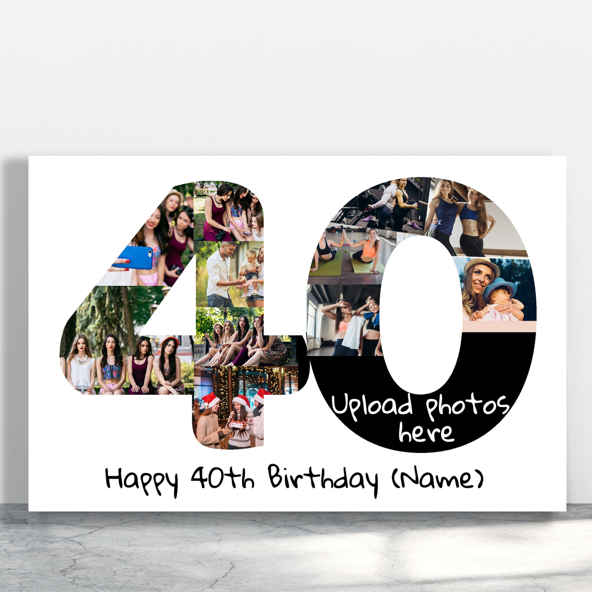 Personalized 40th Birthday Photo Wall Art Custom 40th Etsy