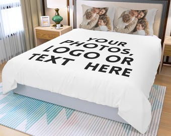 Custom Duvet Cover Set 3 Pieces with 2 Pillowcases and Zipper Quilt Cover