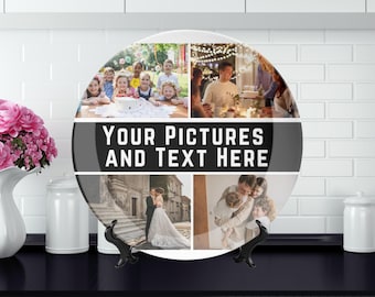 Custom Photo Plate: Personalized Ceramic Dinnerware, Mom Gift