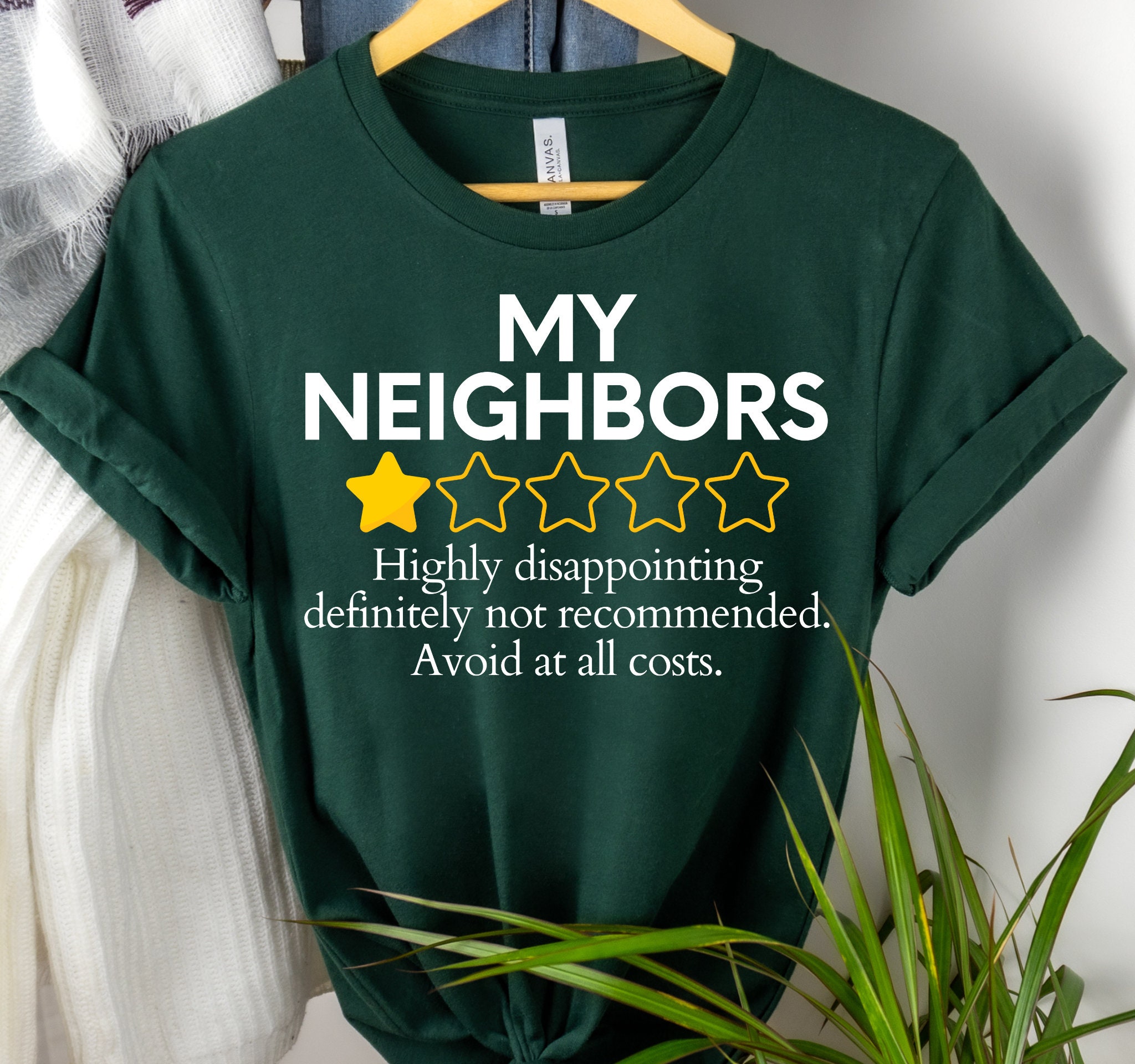 Funny 'my Neighbors' Disappointing Rating Graphic T-shirt - Etsy Funny 'my Neighbors' Disappointing Rating Graphic T-shirt - Etsy
