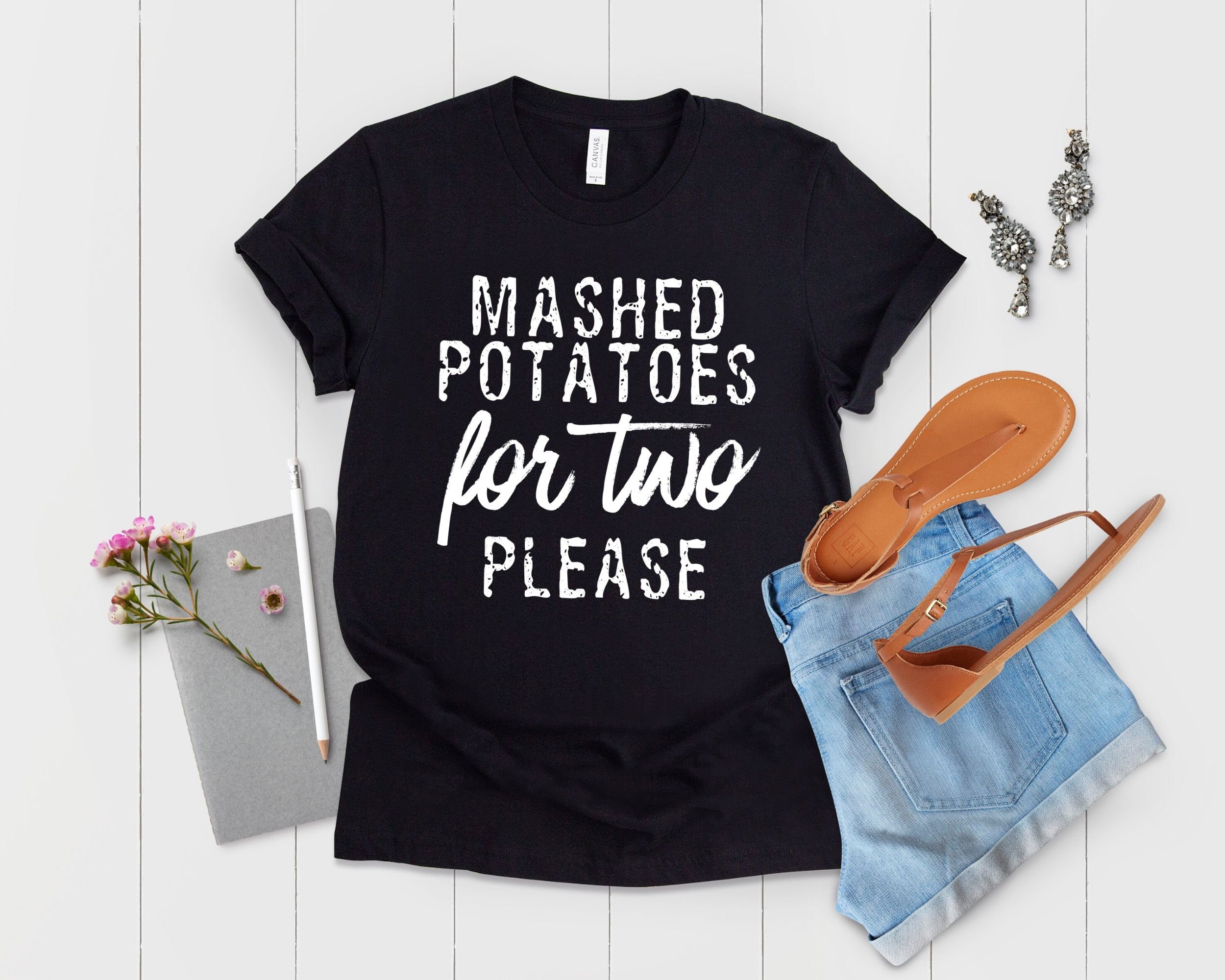 Mashed Potatoes For Two Please Future Mom Shirt - Maternity Tee