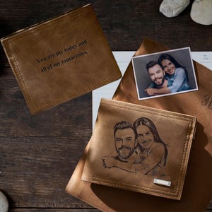 Billetera grabada personalizada, imagen personalizada, texto personalizado, foto personalizada, billetera grabada, regalo personalizado, billetera personalizada para hombre, regalo para él, papá