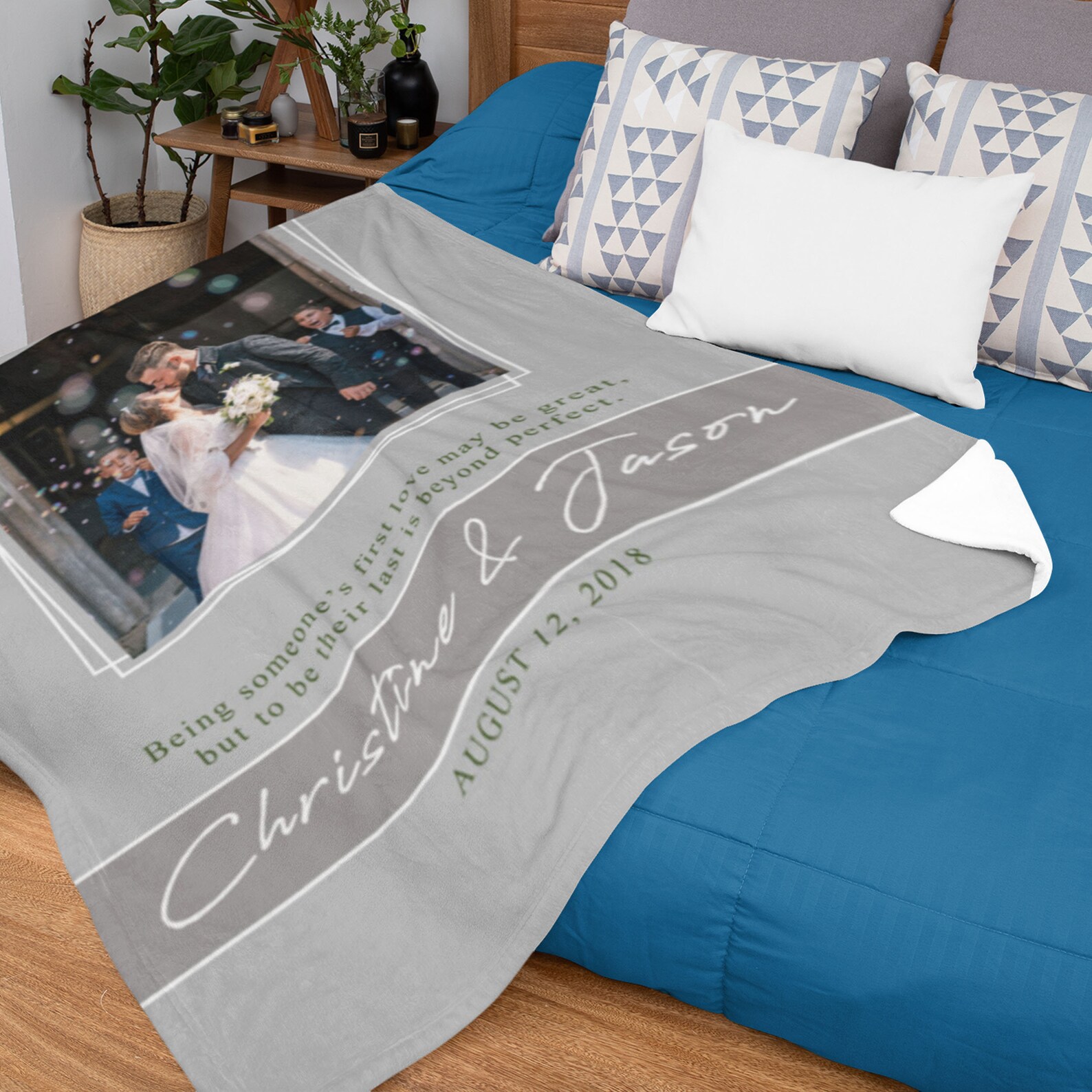Personalized Anniversary Blanket Engagement Gift | Etsy