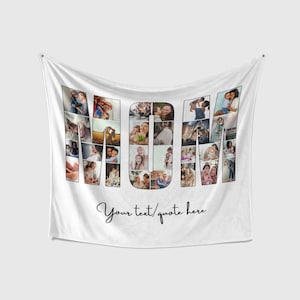 Custom Photo Blanket: Personalized Velveteen Gift for Mom