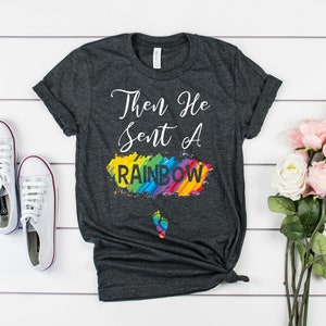 Then He Sent A Rainbow Baby Bump Shirt Future Mom Shirt Maternity T Shirt Maternity Clothes Wifey Shirt New Mom Gift image 5