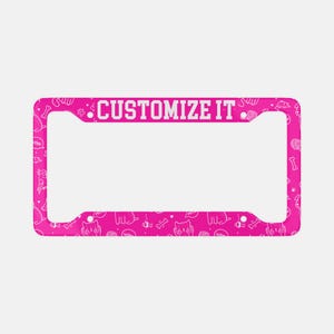 Custom Dog Paws License Plate Frame: Personalized Car Decor