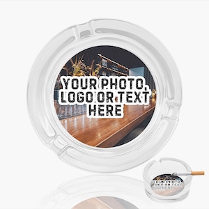 Funny Divorce Glass Ashtray: Custom Photo, Personalized Bar Gift