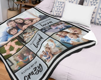 Custom Photo Collage Blanket: Personalized Family Gift
