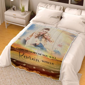 Custom Memorial Photo Blanket: Plush Sympathy Gift
