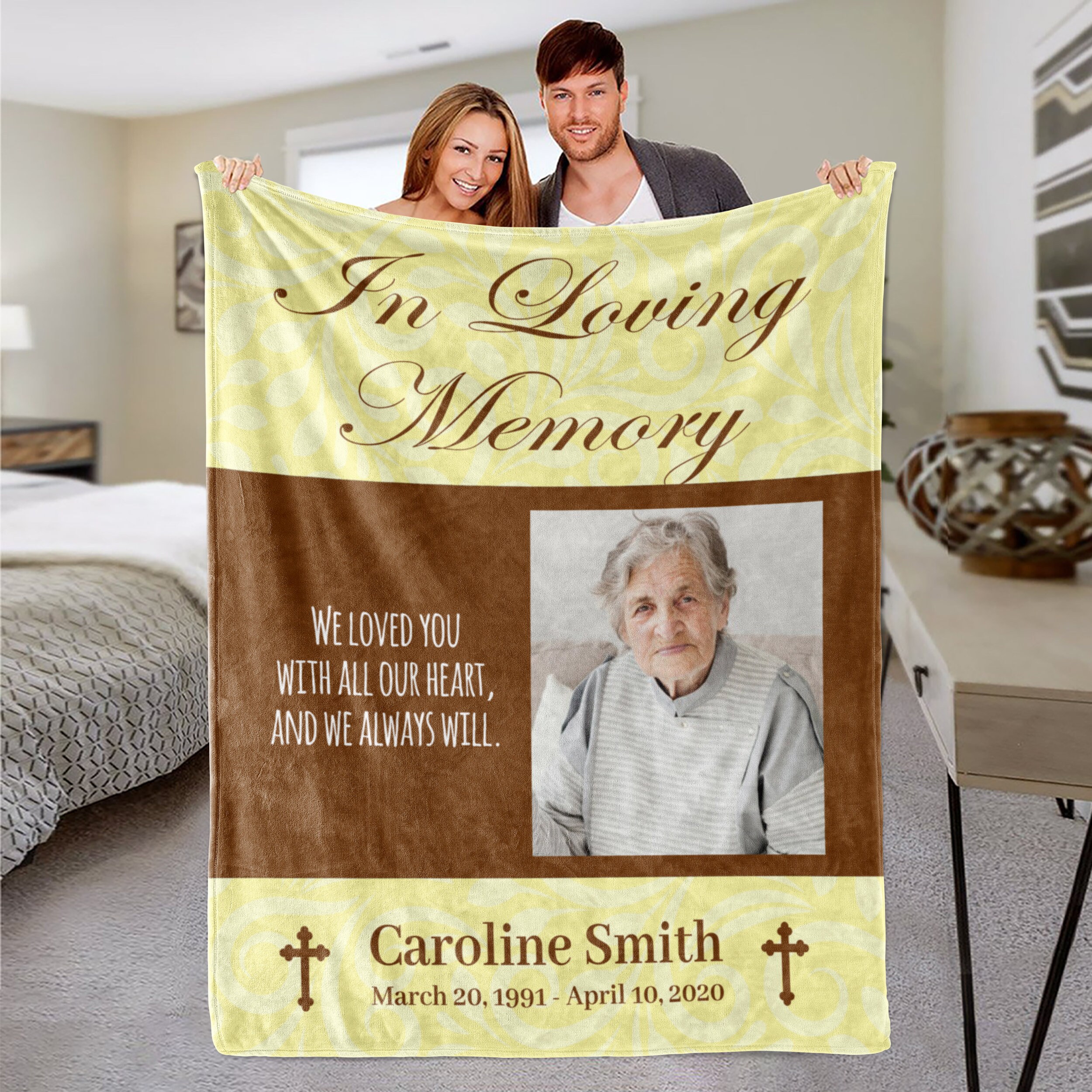 Custom Memorial Photo Name Blanket Personalized Blanket to Etsy