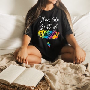 Then He Sent A Rainbow Baby Bump Shirt Future Mom Shirt Maternity T Shirt Maternity Clothes Wifey Shirt New Mom Gift image 6