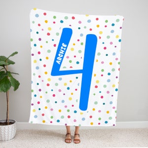 Personalized Birthday Velveteen Blanket: Age Number Gift