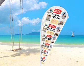 Bandiera a goccia personalizzata, stampa fronte-retro, banner pubblicitario per esterni