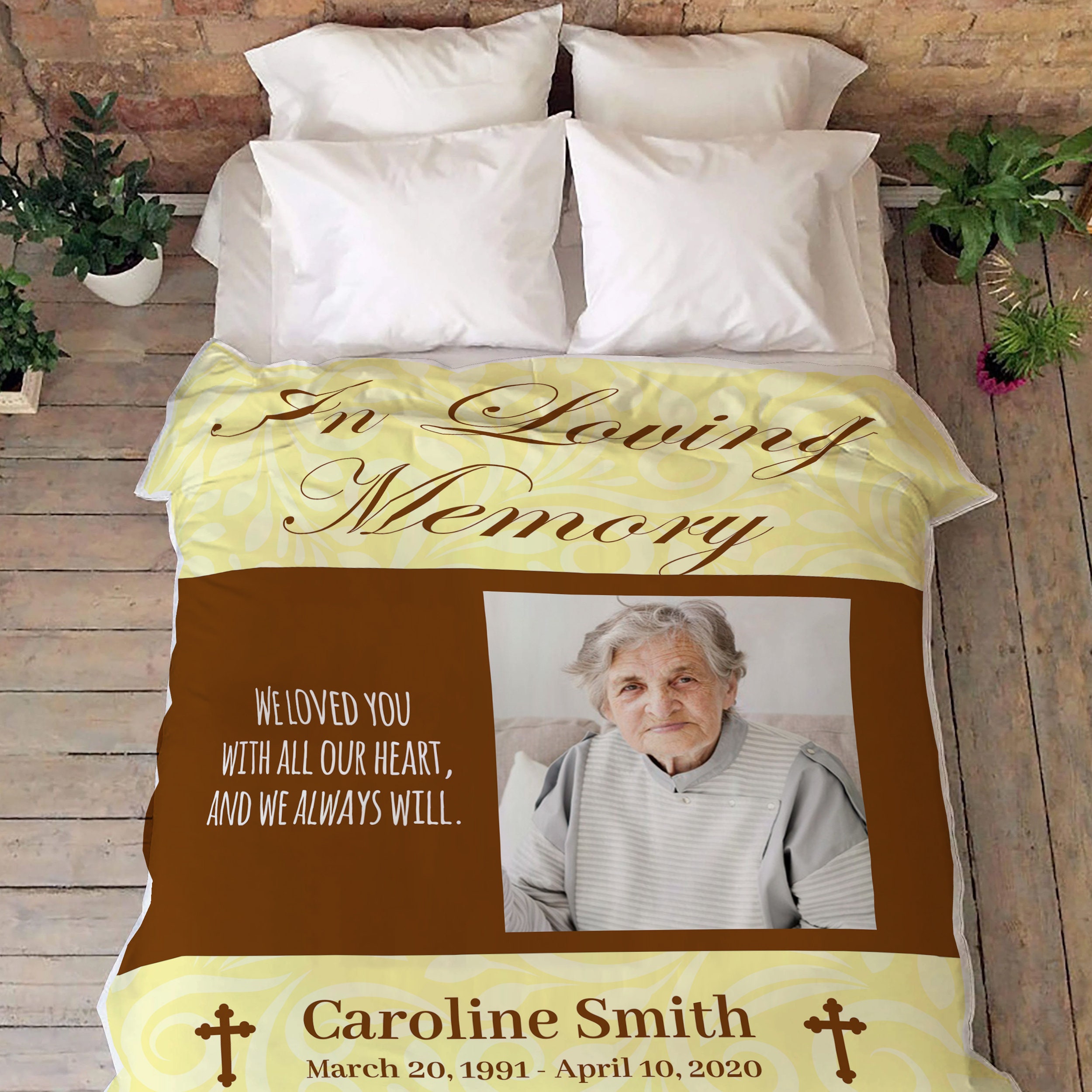 Personalized Photo Sympathy Blankets Made In USA Customized Memorial Sympathy Gift